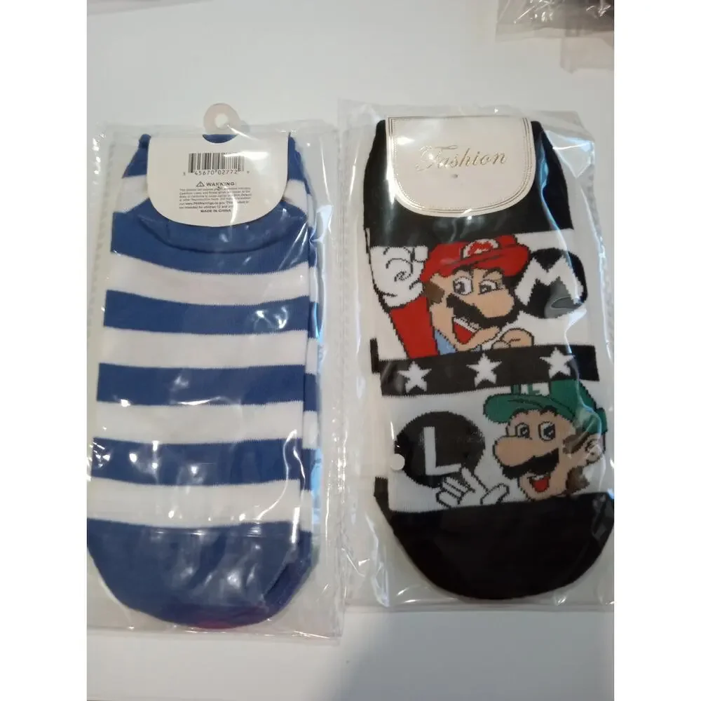 *NEW* Mario inspired Low Cut socks 2 pair Kids size Medium 0424